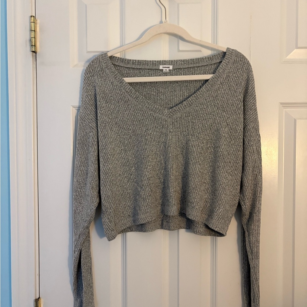 Garage Gray Knit Crop Top